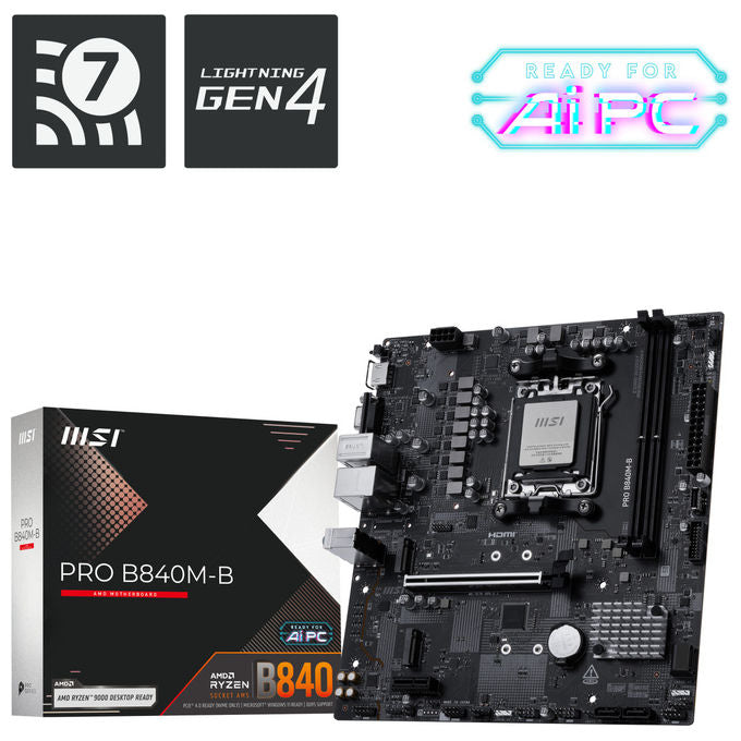 MSI Pro B840M-B Scheda Madre Am5 Micro Atx