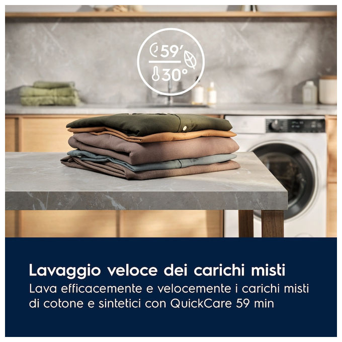 Electrolux EW7F410Y Lavatrice Frontale 10Kg 1400rpm Classe A-40% SteamCare Bianco (84.7x59.7x63.6 cm)