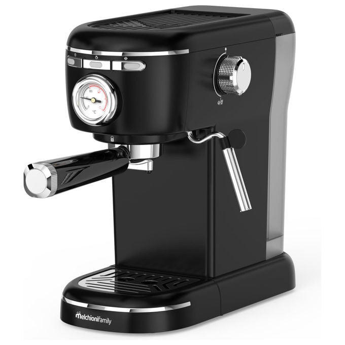 Melchioni Family, Macchina da Caffe' Espresso, 3 in 1, 15 Bar, Montalatte, Nera