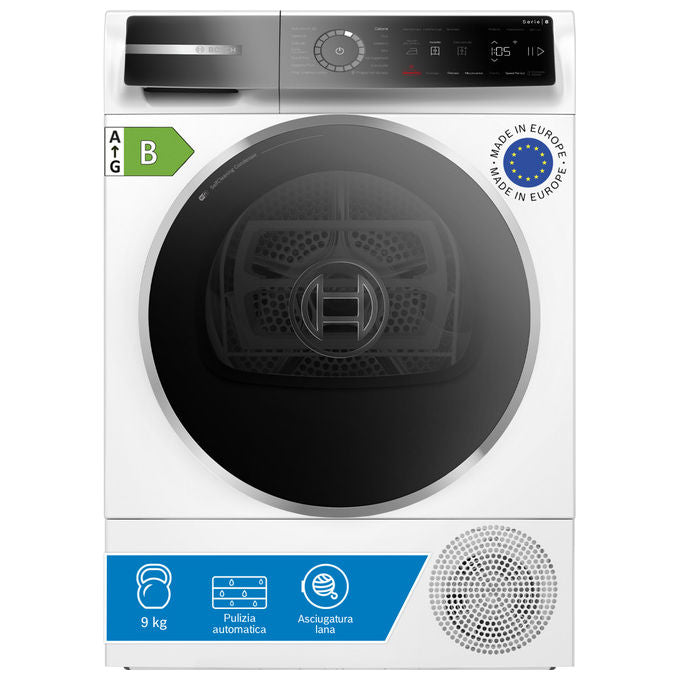 Bosch Serie 6 WQB246C0II Asciugatrice Pompa di Calore 9 Kg Bianco