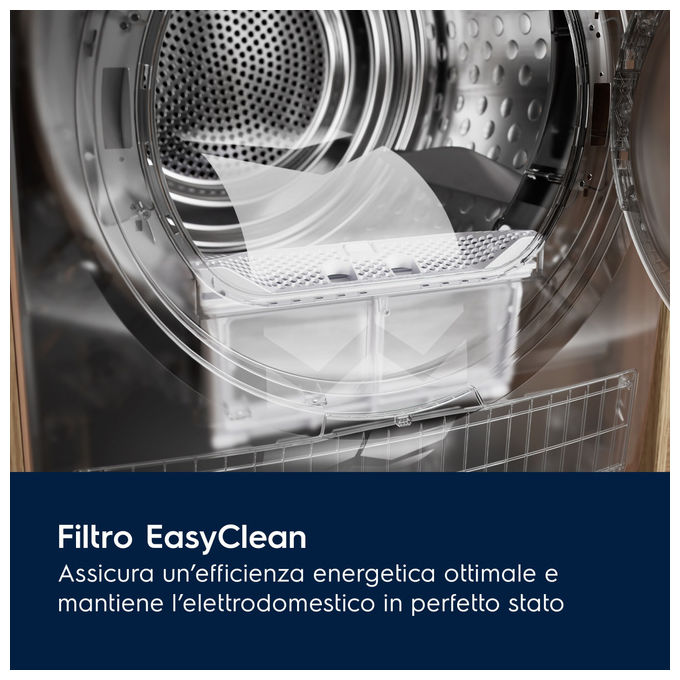 Electrolux EW6HBG19G Serie 600 Asciugatrice Pompa di Calore 9 Kg Classe C SensiCare Antipiega (85x60x64 cm) colore Bianco