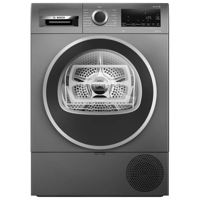 Bosch WQG243DRII - Asciugatrice Pompa di Calore 9 kg, Classe C, AutoDry + Programma Lenzuola + Movimento bidirezionale, (84,2 × 59,8 × 61,3 cm), Antracite - Nero