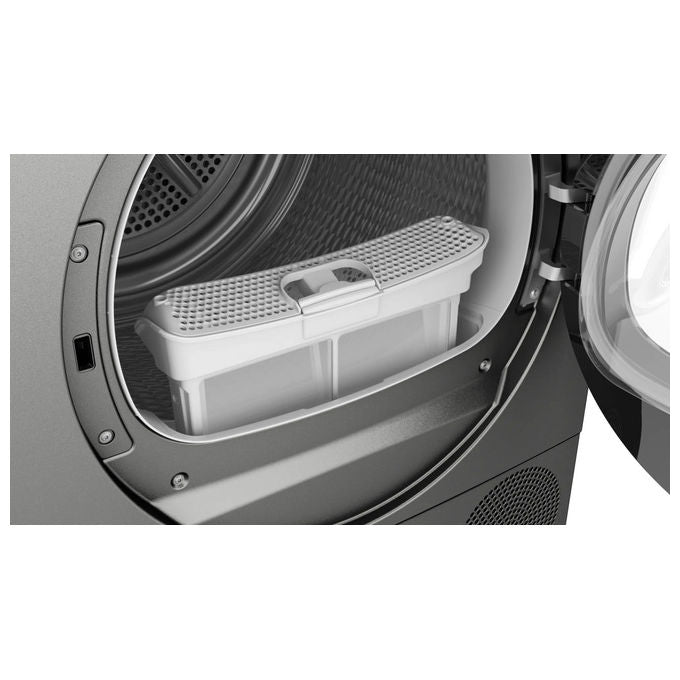 Bosch WQG243DRII - Asciugatrice Pompa di Calore 9 kg, Classe C, AutoDry + Programma Lenzuola + Movimento bidirezionale, (84,2 × 59,8 × 61,3 cm), Antracite - Nero