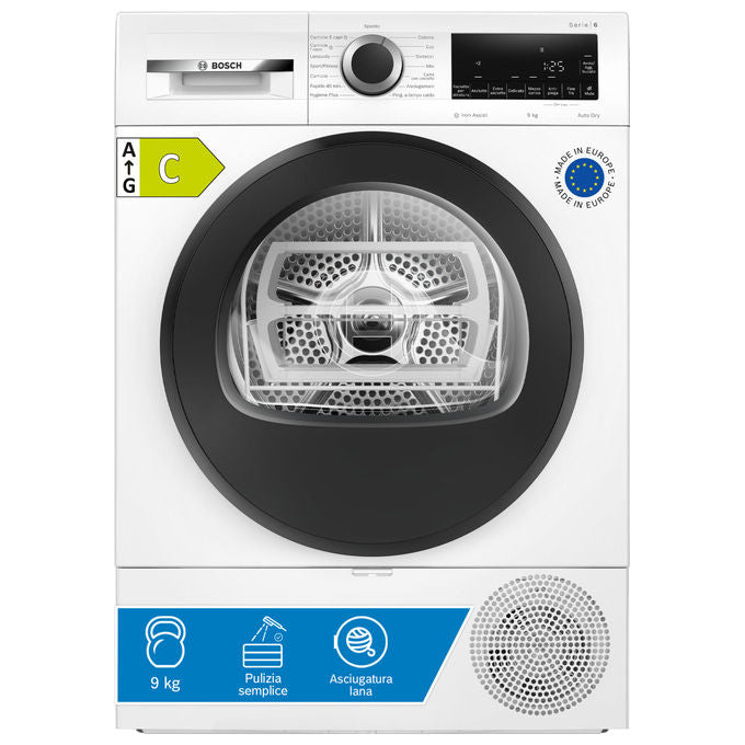 Bosch Serie 6 WQG243C0II Asciugatrice a pompa di calore 9 kg Bianco