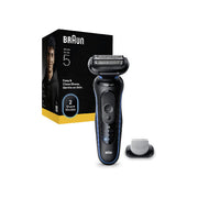 Braun Series 5 52-B1000s Rasoio Elettrico Nero Blu, Batteria 50min