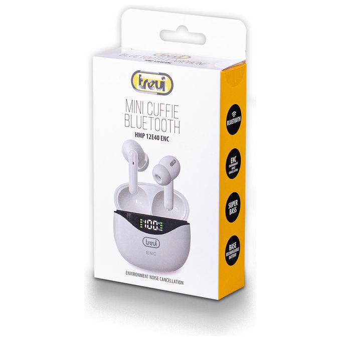 Trevi Cuffie Auricolari Wireless Bluetooth HMP 12E40, Bianco