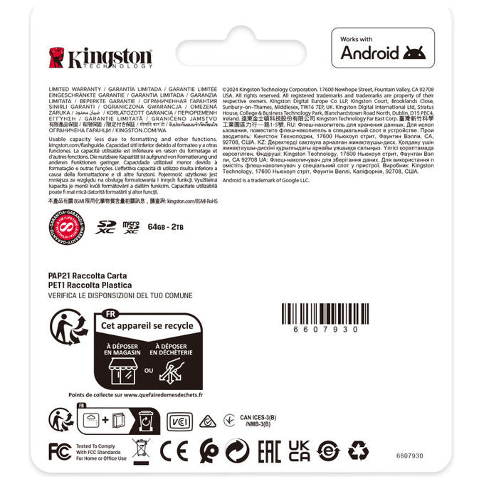 Kingston MicroSDXC 128GB Canvas Select Plus Gen3 con Adattatore SD