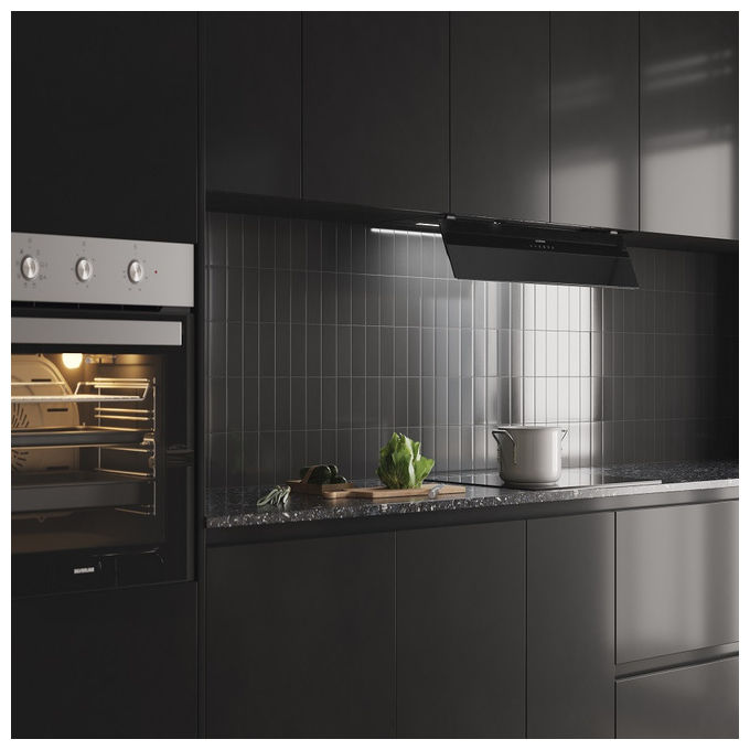 Silverline Cappa Integrata 60 cm Nero 648 m³-h