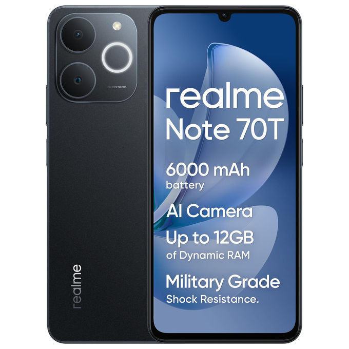 Realme Note 70T Smartphone 128GB 4GB RAM Doppia SIM Nero
