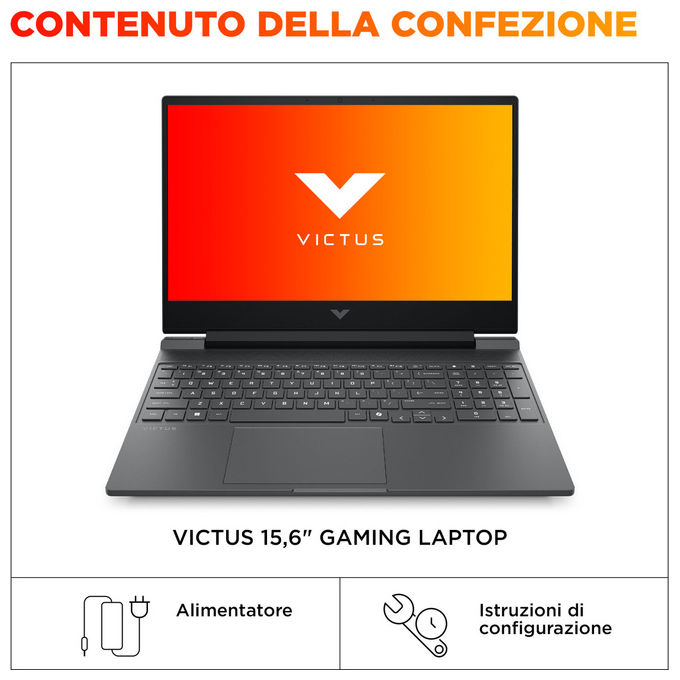 HP Victus 15-fa2014nl Gaming Laptop 15.6'' i5-13420H RTX 5050 Nero