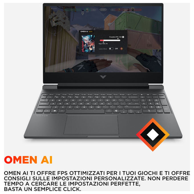 HP Victus 15-fa2014nl Gaming Laptop 15.6'' i5-13420H RTX 5050 Nero