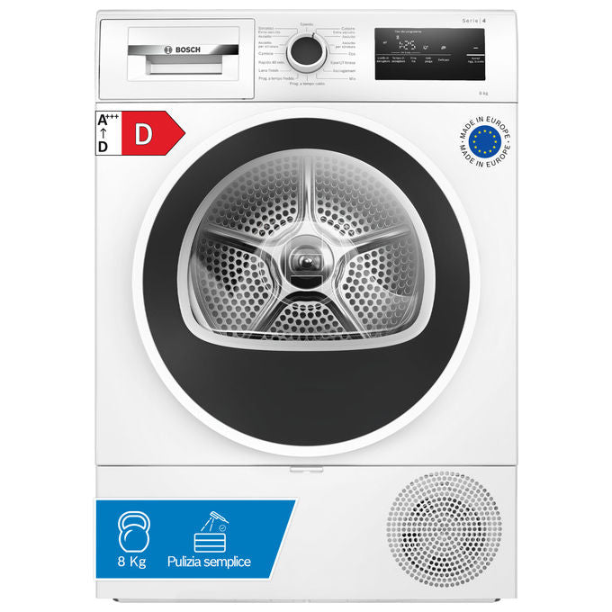 Bosch Serie 4 WTH85218II Asciugatrice a Pompa di Calore 8 kg Bianca