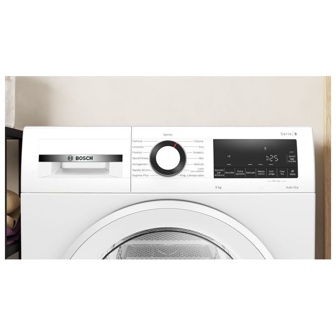 Bosch Serie 6 WQG243D6IT asciugatrice a pompa di calore, 9 kg, bianco