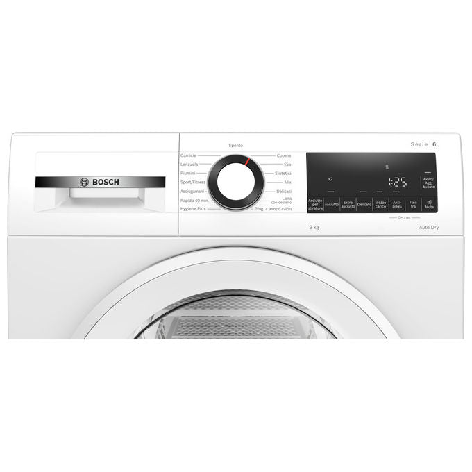 Bosch Serie 6 WQG243D6IT asciugatrice a pompa di calore, 9 kg, bianco