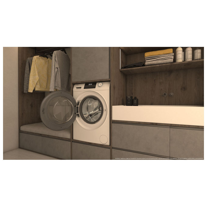 Haier HWD90-BP14929A lavasciuga libera installazione bianca