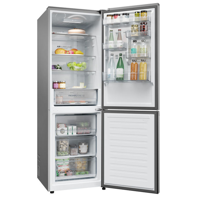 Haier HDPR1618CNPK Frigorifero Combinato Libera Installazione Inox, 352L
