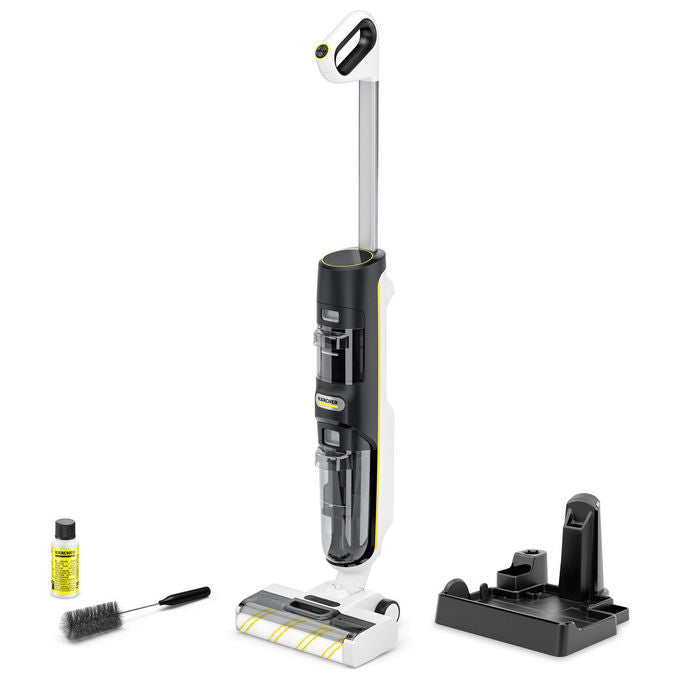 Kärcher FCV 4 Aspirapolvere Lavapavimenti 3 in 1 Senza Filo Nero-Bianco