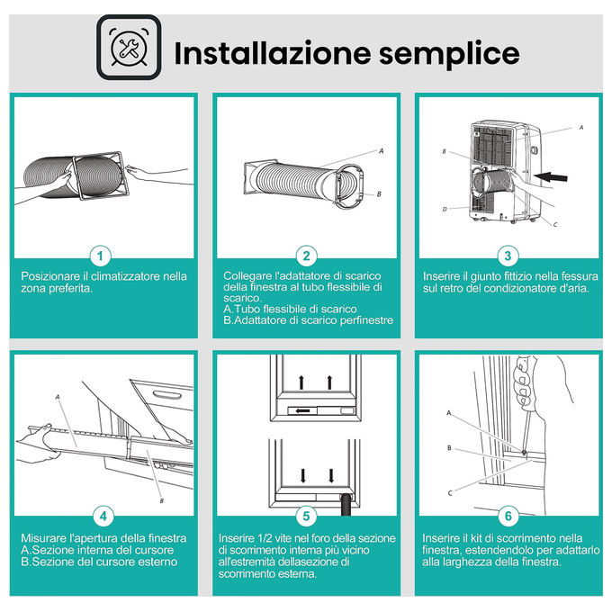 Hisense APC09KV Climatizzatore Portatile 9000 BTU-h Classe A