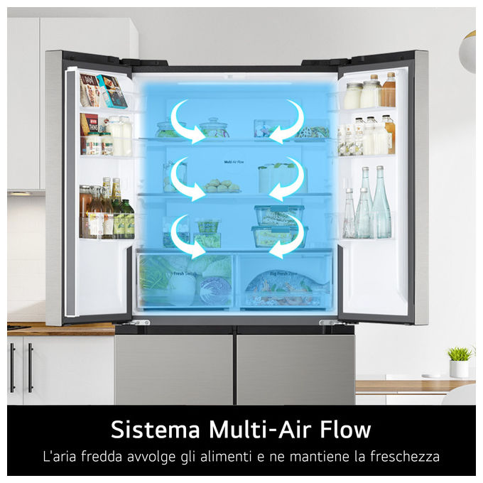 Lg GMM41MSBEM Frigorifero Multidoor Slim 474L Classe E Silver