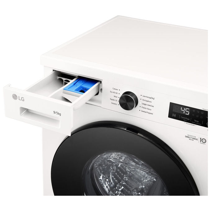 LG W4NX1095NWB Lavasciuga 9-5kg 1400 Giri Classe a Bianca