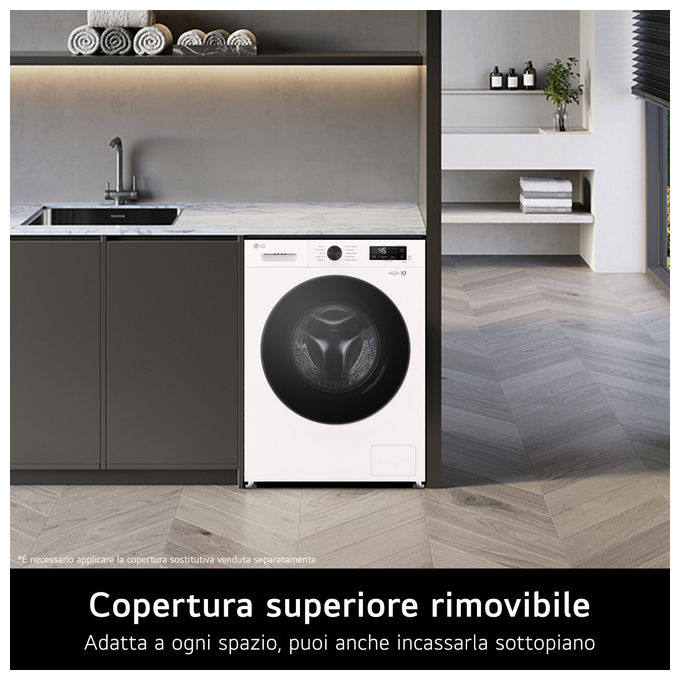 LG W4NX1095NWB Lavasciuga 9-5kg 1400 Giri Classe a Bianca