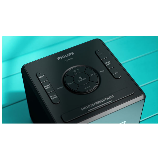 Philips Sveglia Digitale DAB+ FM con Porta USB-C