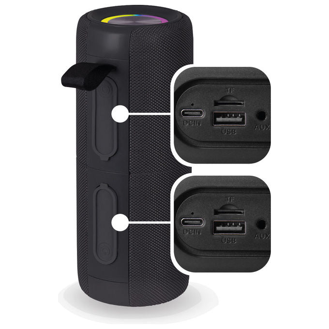 Trevi Altoparlante Wireless 2x15W Nero, Micro SD, AUX-IN, IPX5