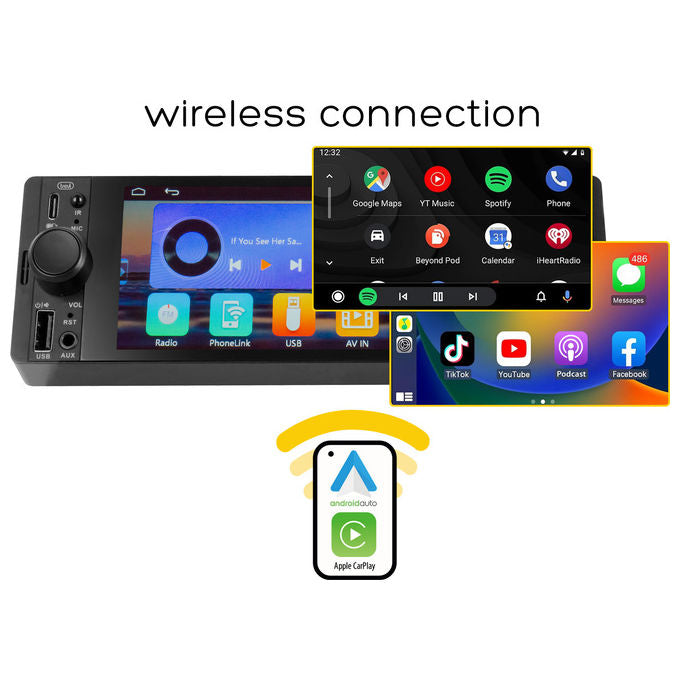 Trevi Autoradio DAB+ FM RDS Touchscreen 6.6'' con Antenna MDV 6370