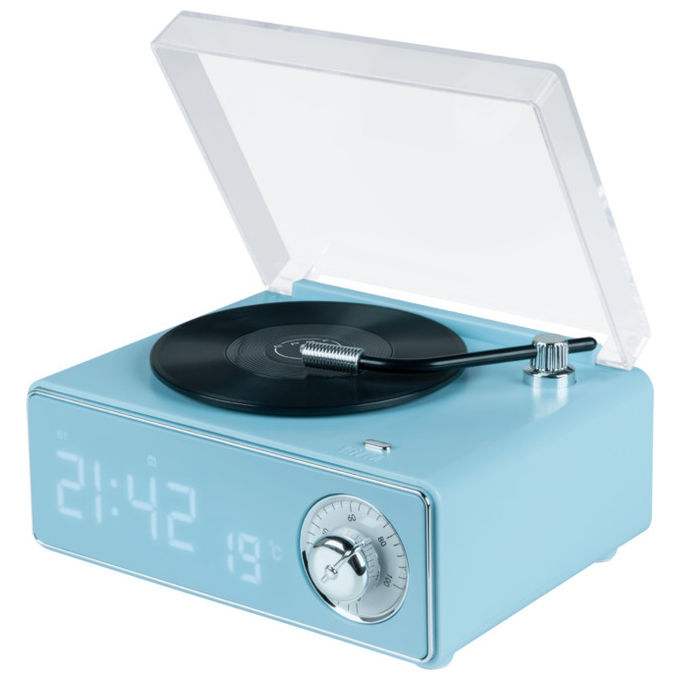 Bigben Interactive Speaker Bluetooth con Sveglia Retro Blu-Verde