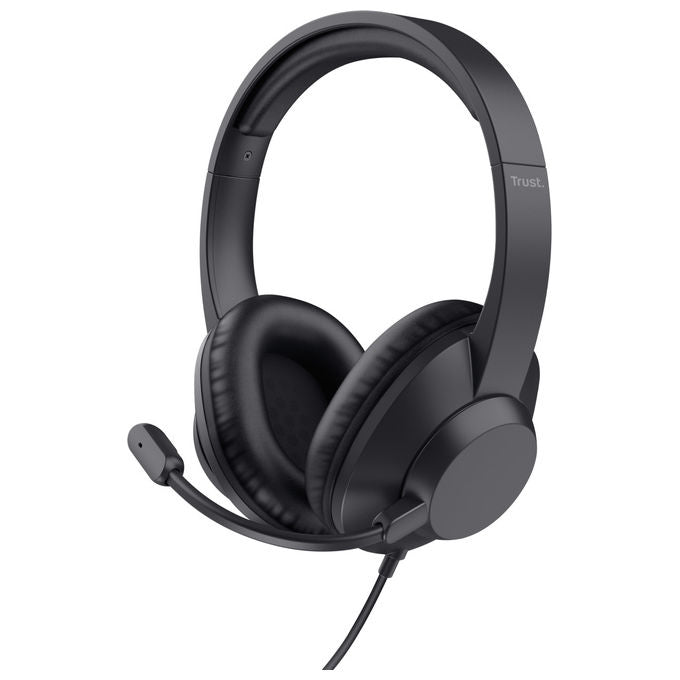 Trust Ayda Max, Auricolare Cablato USB per Ufficio, Nero