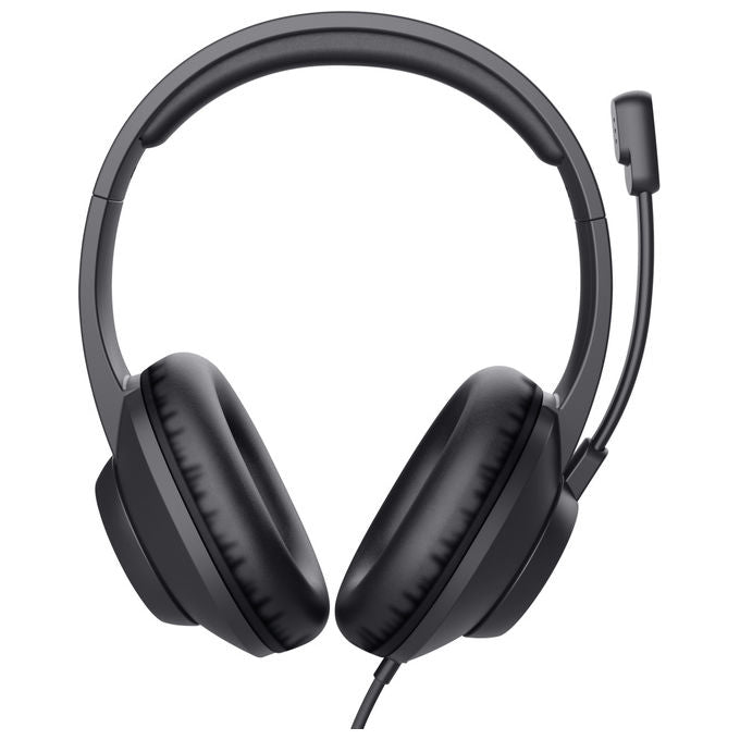 Trust Ayda Max, Auricolare Cablato USB per Ufficio, Nero