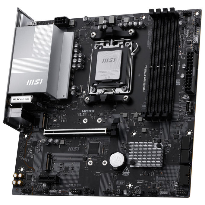 MSI Pro B840M-P Wifi6E, Scheda Madre Amd B840, Socket Am5, Micro Atx