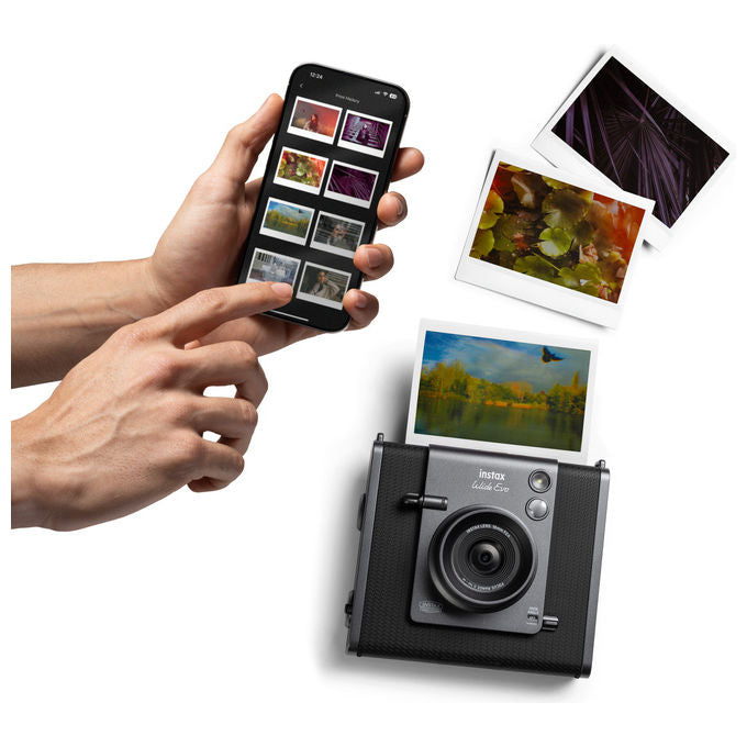 Fujifilm Instax Wide Evo Fotocamera Istantanea Ibrida Nero