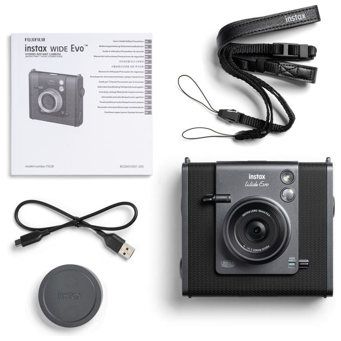 Fujifilm Instax Wide Evo Fotocamera Istantanea Ibrida Nero