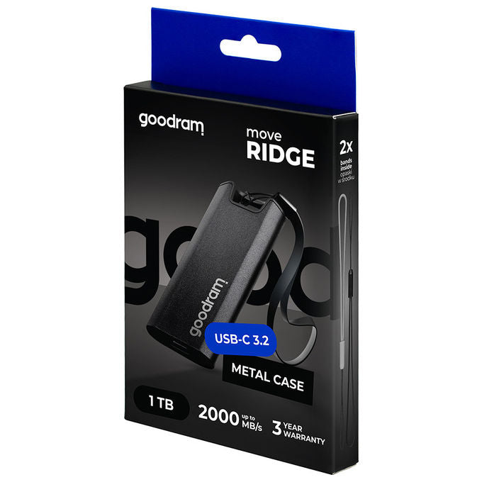 Goodram Move Ridge 1 TB SSD esterno Usb-C 3.2 Nero