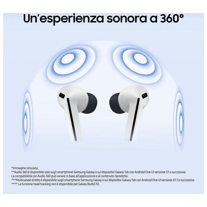 Samsung Galaxy Buds3 FE Auricolari Wireless Neri con Audio 360 e Gemini AI