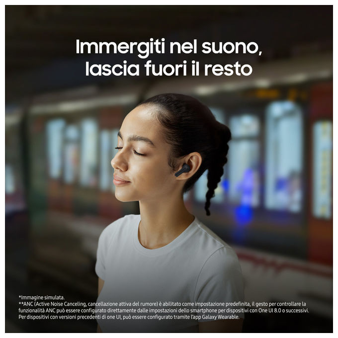 Samsung Galaxy Buds3 FE Auricolari Wireless Neri con Audio 360 e Gemini AI