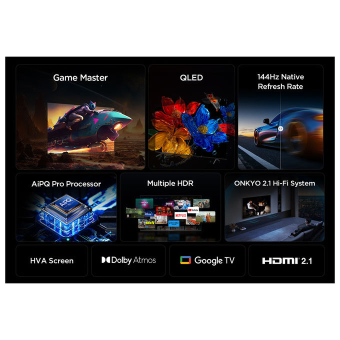 Tcl Smart Tv Qled 4K 85'' 85P89K 144Hz Google Tv