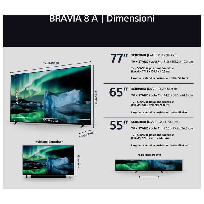 Sony BRAVIA XR XR8A 77'' (195cm) 4K Ultra HD Smart TV Nero