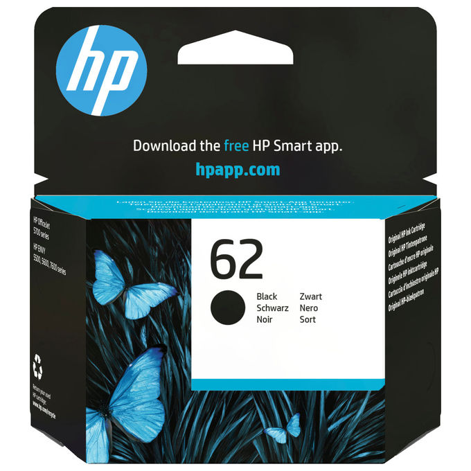 Hp 62 Cartuccia Inchiostro Nero Originale, Resa Standard