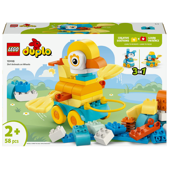 Lego Duplo, Animali su Ruote 3 in 1, Set Costruzioni