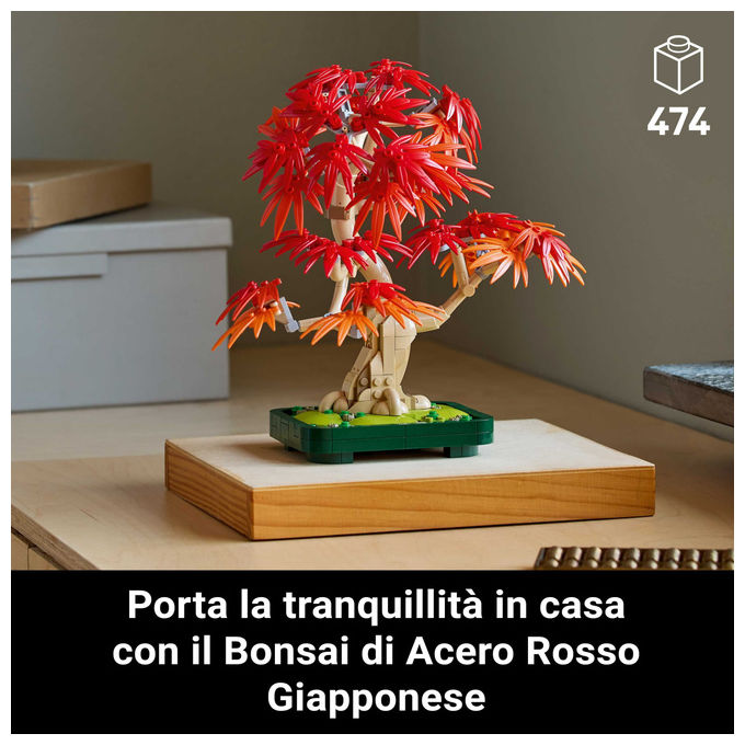 Lego Botanicals Bonsai Acero Rosso Giapponese, 474 Pezzi