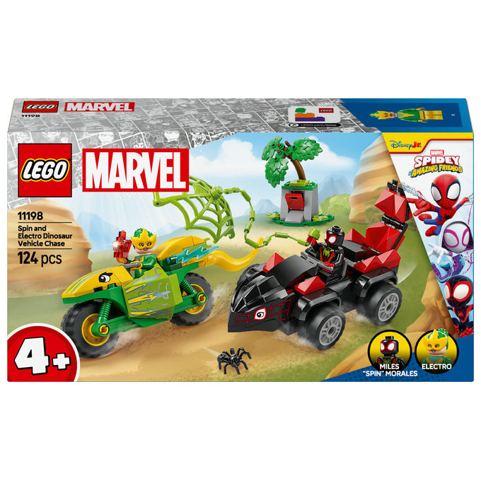 LEGO Spidey Inseguimento sui Dino-Veicoli di Spin ed Electro