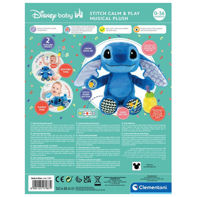 Clementoni Disney Baby Stitch Peluche Musicale