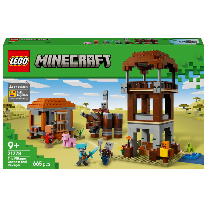 LEGO Minecraft L'Avamposto del Saccheggiatore: Set costruzioni 665 pezzi