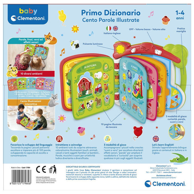 Clementoni Baby 17984, Libro Parlante Interattivo Bilingue