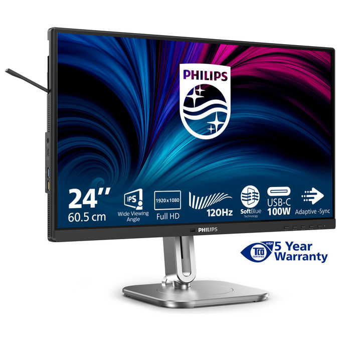 Philips Monitor 23.8'' Full HD LCD Grigio