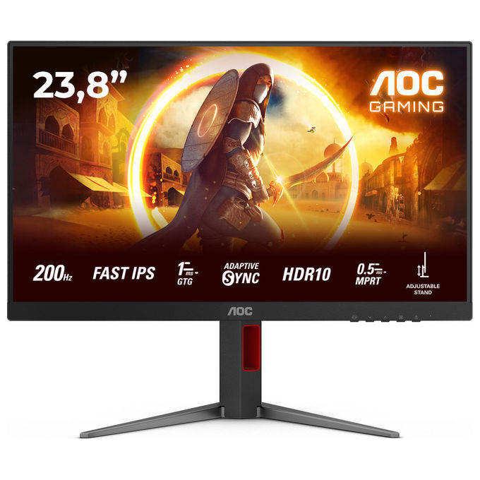 AOC G4 24G4HA Monitor Pc 23.8'' Full HD Led Nero-Rosso