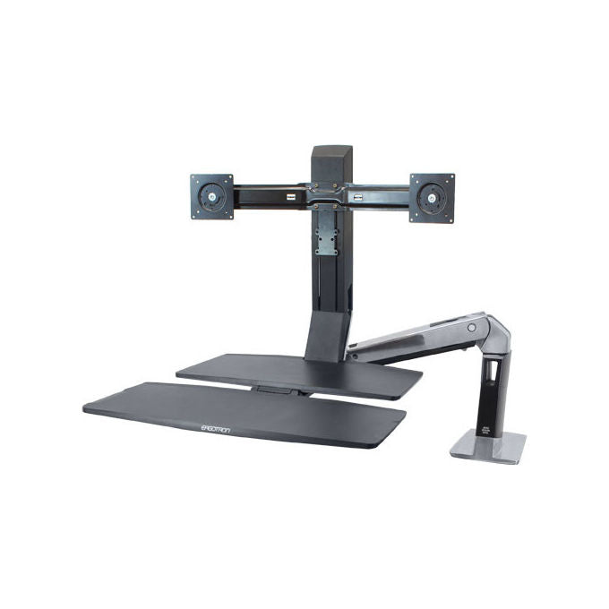 Ergotron WorkFit-A Supporto Regolabile per 2 Monitor Fino a 22'' Nero