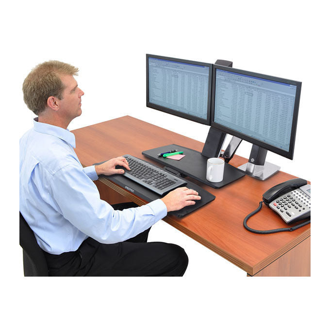 Ergotron WorkFit-A Supporto Regolabile per 2 Monitor Fino a 22'' Nero